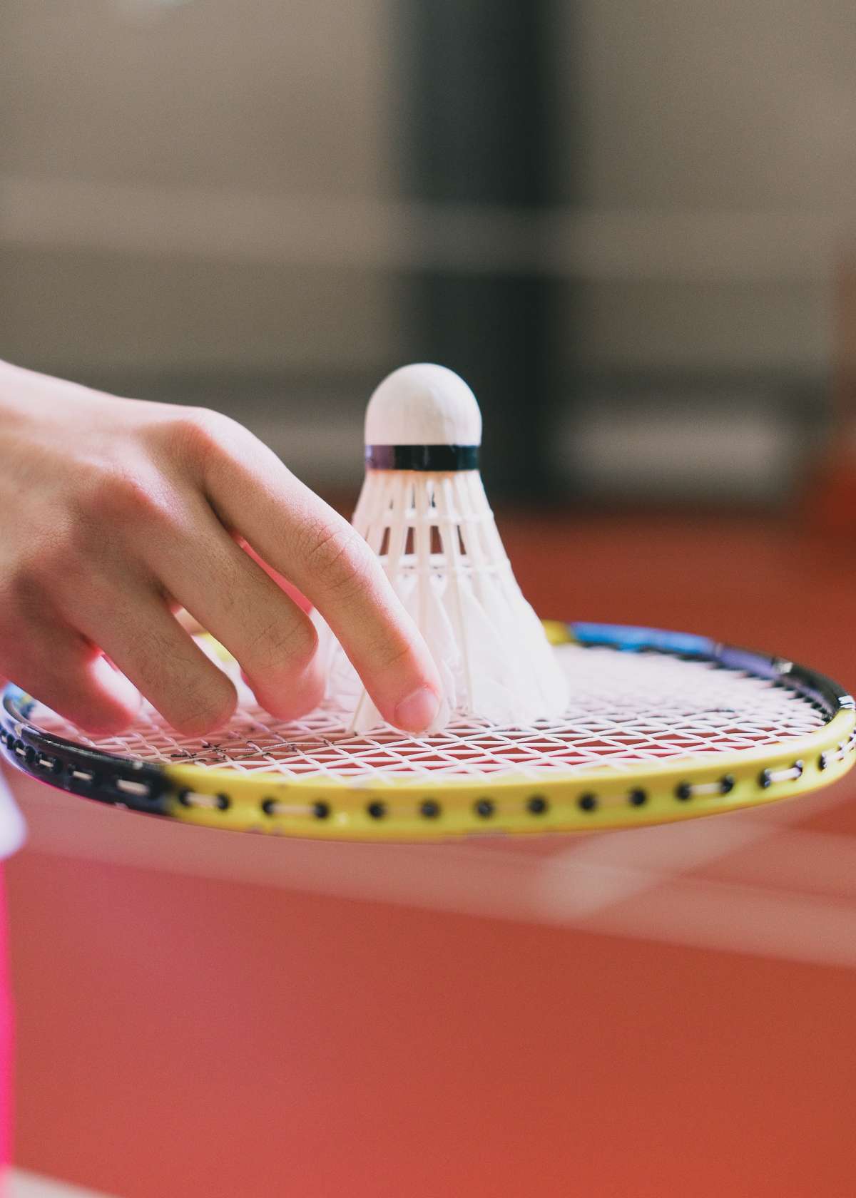 badminton racquet and shuttlecock