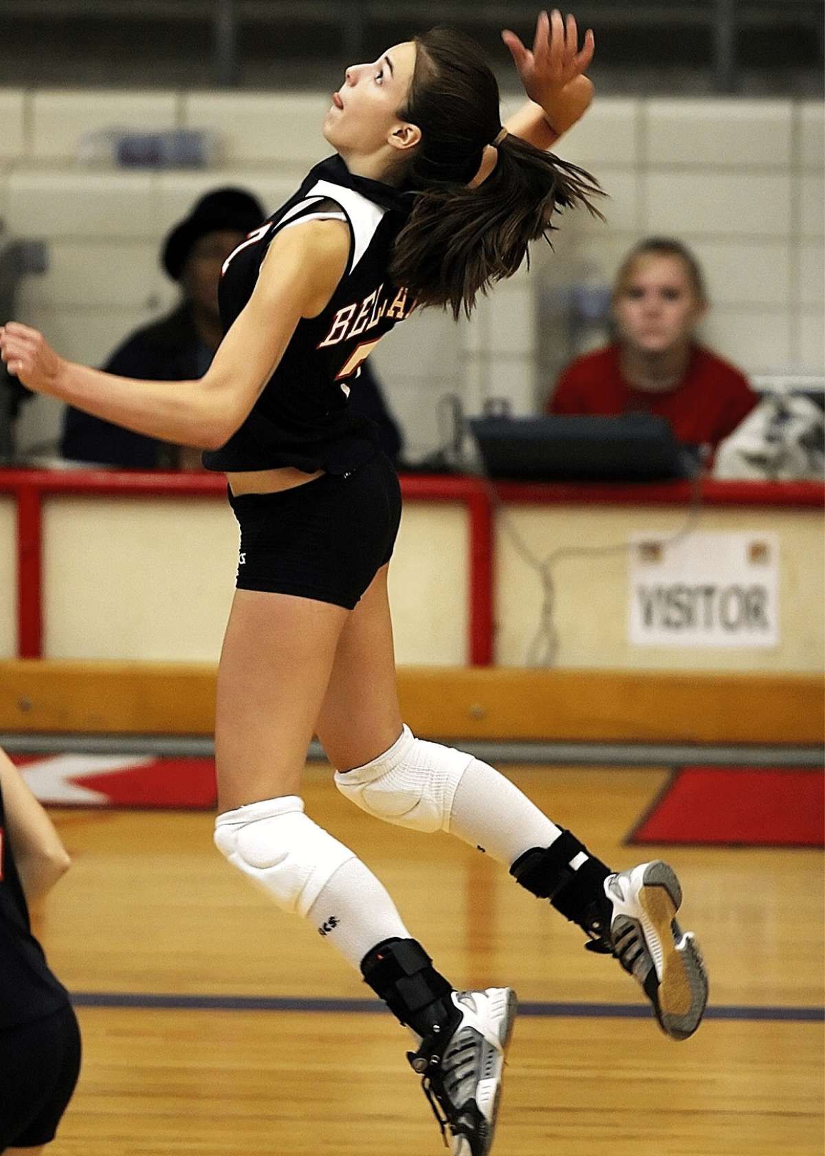 Volleyball player spiking